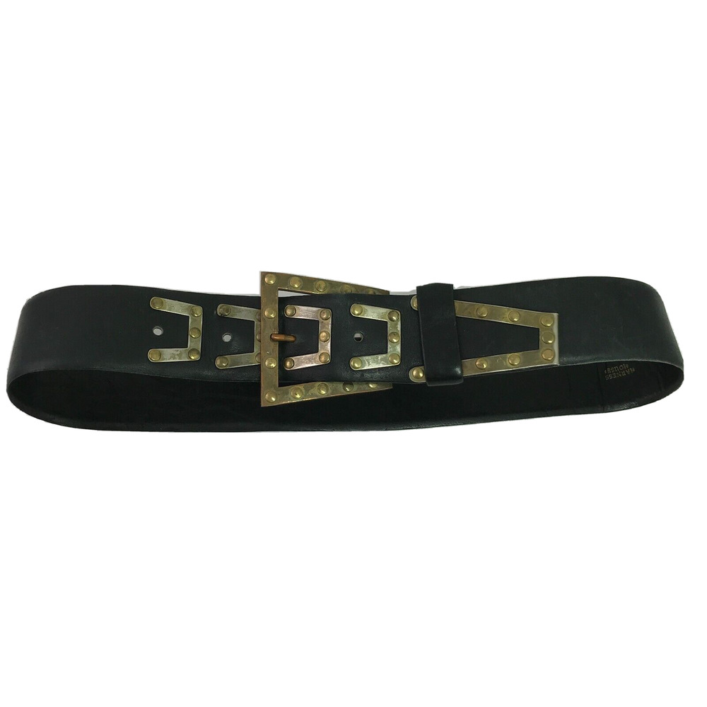 Harness House Leather Belt 34 Steerhide black 5262 Vtg